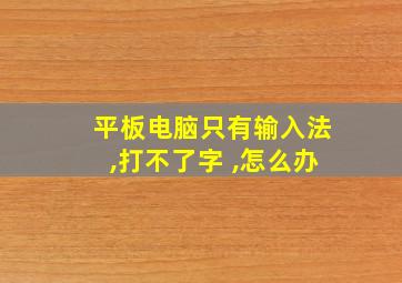 平板电脑只有输入法,打不了字 ,怎么办